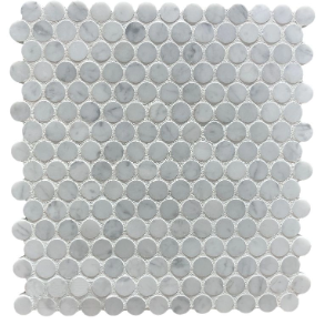 Bianco Carrara Penny Round - marble tile